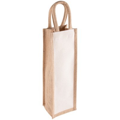 Bolsa de yute para botella personalizada